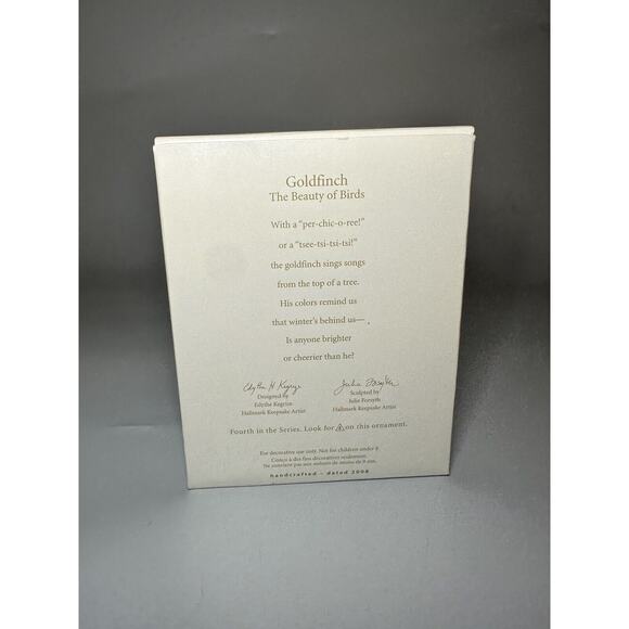 Hallmark Keepsake Goldfinch Beauty of Birds Ornament 2010 - Picture 8 of 9